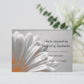 Oranje Floral Highlights Wedding RSVP Response Kaartje (Staand voorkant)