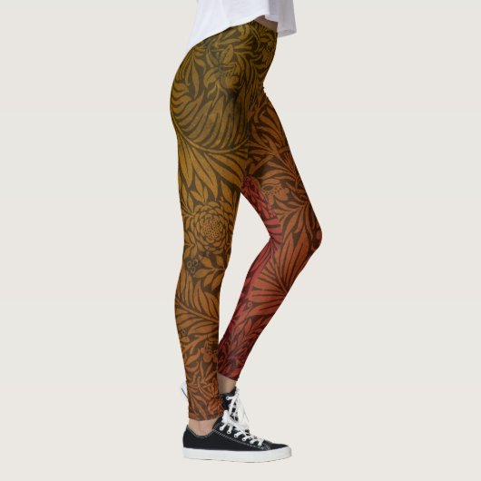  Oranje Floral Larkspur Botanisch Patroon Leggings (Rechts)