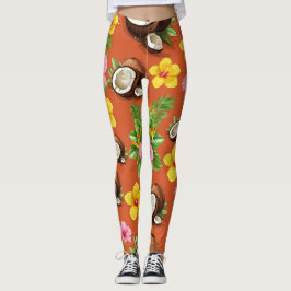 Oranje Floral Leggings