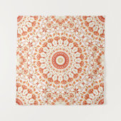 Oranje Floral Mandala Wandkleed (Voorkant)