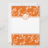 Oranje, Floral Monogram Weddenschap Kaart (Achterkant)