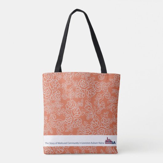 Oranje Floral Museum LA Canvas tas (Achterkant)