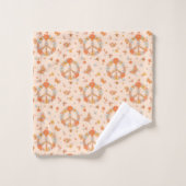 Oranje Floral Patroon Bad Handdoek (Wasdoekje)