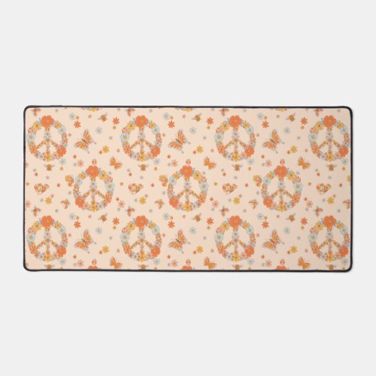 Oranje Floral Patroon Bureaumat (Voorkant)