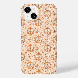 Oranje Floral Patroon Case-Mate iPhone 14 Hoesje