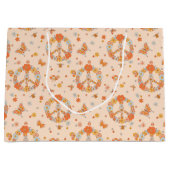 Oranje Floral Patroon Groot Cadeauzakje (Voorkant)