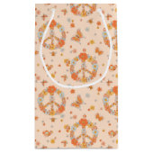 Oranje Floral Patroon Klein Cadeauzakje (Achterkant)