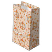 Oranje Floral Patroon Klein Cadeauzakje (Achterkant Gekanteld)