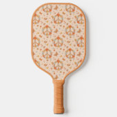 Oranje Floral Patroon Pickleball Paddle (Voorkant)