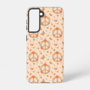Oranje Floral Patroon Samsung Galaxy Hoesje