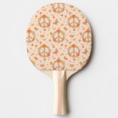 Oranje Floral Patroon Tafeltennisbatje (Voorkant)