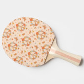 Oranje Floral Patroon Tafeltennisbatje (Zijkant)