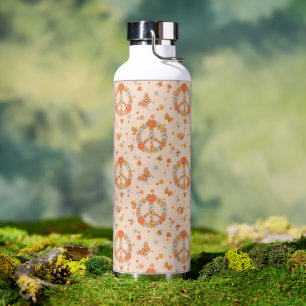 Oranje Floral Patroon Waterfles