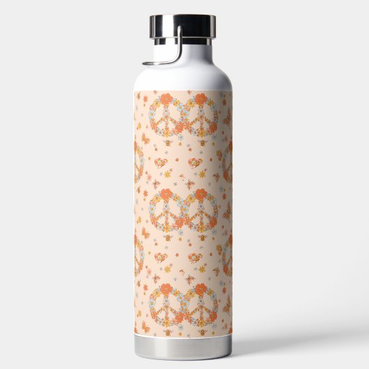 Oranje Floral Patroon Waterfles (Rechts)