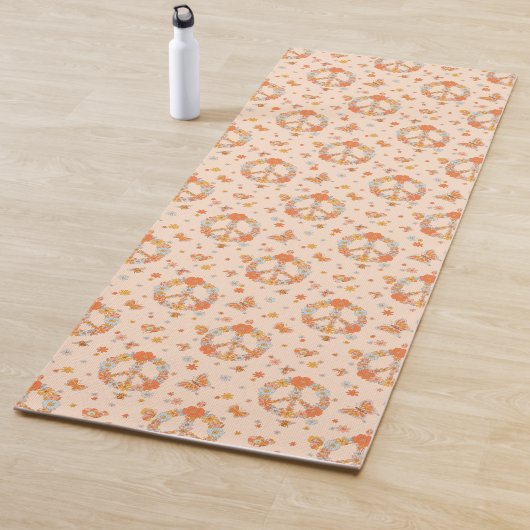 Oranje Floral Patroon Yogamat (In situ)