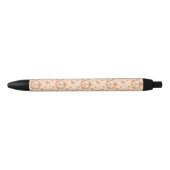 Oranje Floral Patroon Zwarte Inkt Pen (Voorkant)