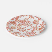 Oranje  Floral Print Party Papieren Bordje (Gekanteld)