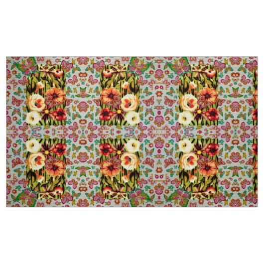 Oranje Floral Stof (Fat Quarter)