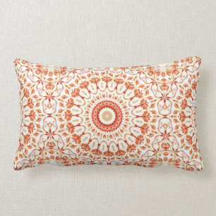 Oranje Floral Sun Mandala Lumbar Pillow Kussen