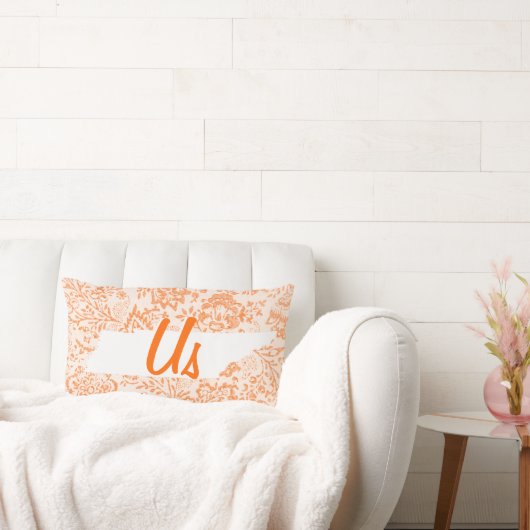 Oranje Floral Tennessee Uw Staat samen "wij" Kussen (Bank)
