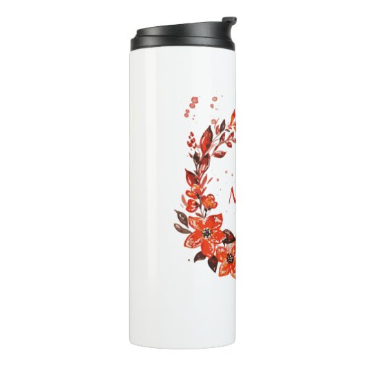 Oranje Floral Thermosbeker (Gedraaid links)