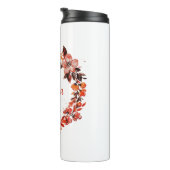 Oranje Floral Thermosbeker (Geroteerd rechts)