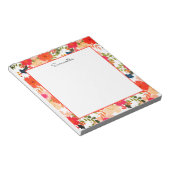 Oranje Floral Waterverf Notitieblok (Schuin)