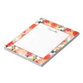Oranje Floral Waterverf Notitieblok (Linkerzijde)