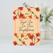 Oranje Floral Waterverf Wedding Bedankkaart (Staand voorkant)