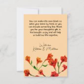 Oranje Floral Waterverf Wedding Bedankkaart (Achterkant)