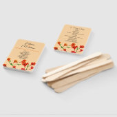 Oranje Floral Waterverf Wedding Handwaaier (Niet-gemonteerd)