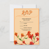 Oranje Floral Waterverf Wedding RSVP Kaartje (Voorkant)