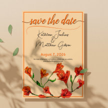 Oranje Floral Waterverf Wedding