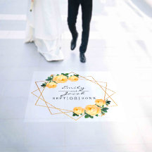 Oranje Floral Wed Elegant Gold Glitter Geo 36 inch