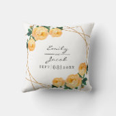 Oranje Floral Wed Elegant Gold Glitter Geometric Kussen (Achterkant)