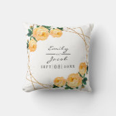 Oranje Floral Wed Elegant Gold Glitter Geometric Kussen (Voorkant)