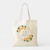 Oranje Floral Wed Elegant Gold Glitter Geometric Tote Bag (Achterkant)