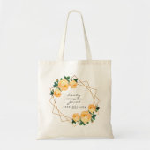 Oranje Floral Wed Elegant Gold Glitter Geometric Tote Bag (Voorkant)