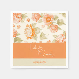 Oranje Floral Wedding Paper Cocktail Napkins Servet