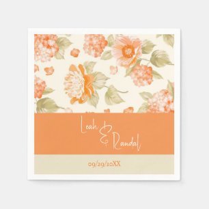 Oranje Floral Wedding Paper Cocktail Napkins Servet