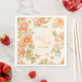 Oranje Floral Wedding Paper Dinner Napkins Servet (Insitu)