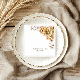 Oranje Floral Wedding Servet