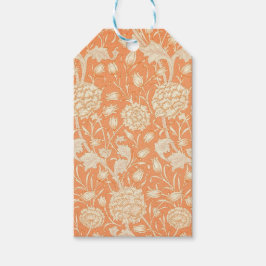 Oranje Floral William Morris Pattern Cadeaulabel