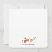 Oranje Floral Wreath Vrijgezellenfeest Invite Kaart (Achterkant)