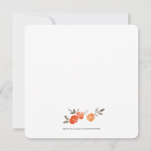 Oranje Floral Wreath Vrijgezellenfeest Invite Kaart (Achterkant)