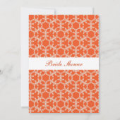 Oranje florale buisjes met bridale douche. kaart (Achterkant)
