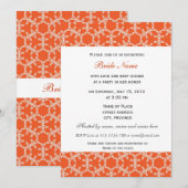 Oranje florale buisjes met bridale douche. kaart (Voorkant / Achterkant)