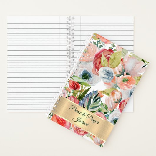 Oranje florale dagboek met roze en gebeden notitieboek (Binnen)