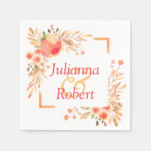 Oranje florale luiers servet (Voorkant)
