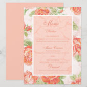 Oranje floreel roos menu (Voorkant / Achterkant)